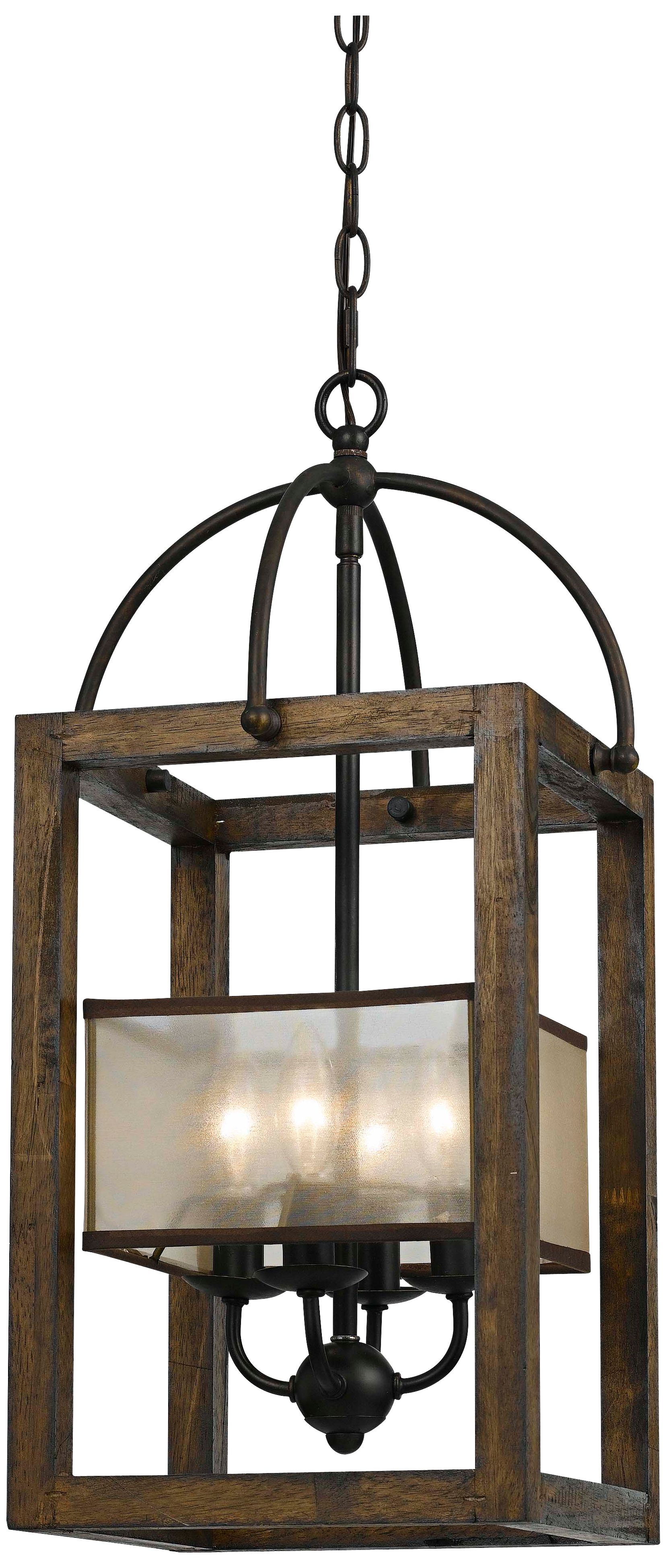 Harper Wood 12" Wide Iron Pendant Chandelier