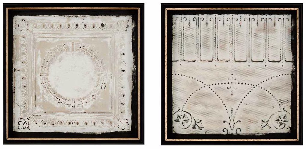 Set of 2 Ceiling Tiles 22" High Wall Art