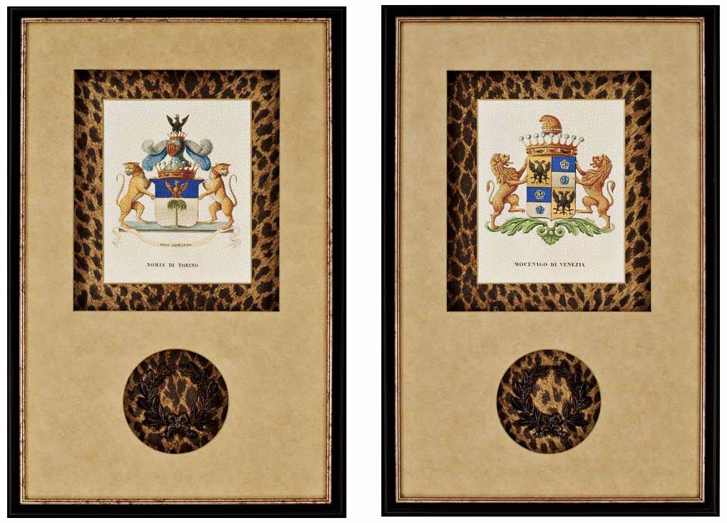 Set of 2 Stately Heraldry 28" High Wall Art