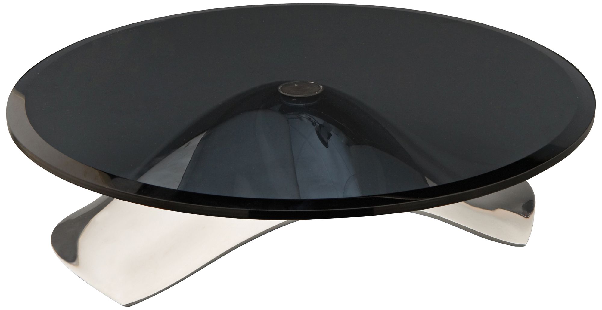 Nambe Morphik Smoked Glass Cake Plate