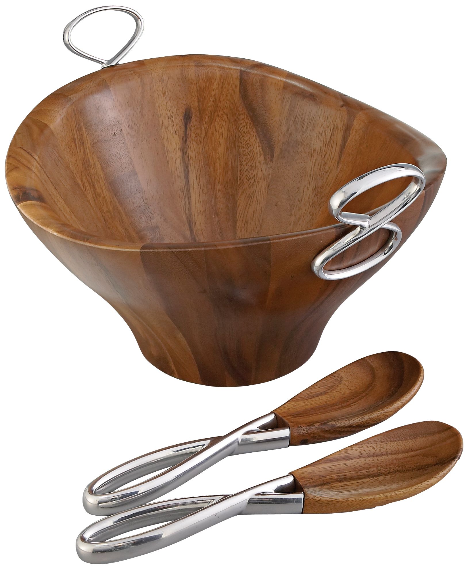 Nambe Infinity Salad Bowl with Servers