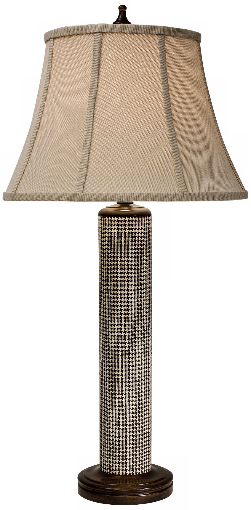 Natural Light Houndstooth Woven Abaca Table Lamp