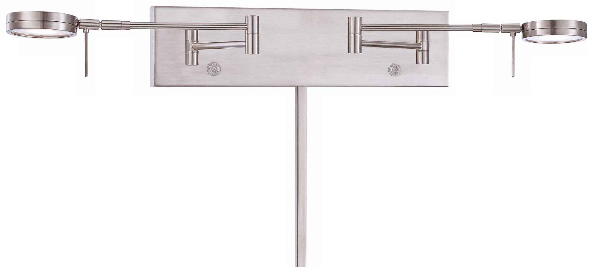 George Kovacs Twin Brushed Nickel LED Swing Arm Wall Lamp