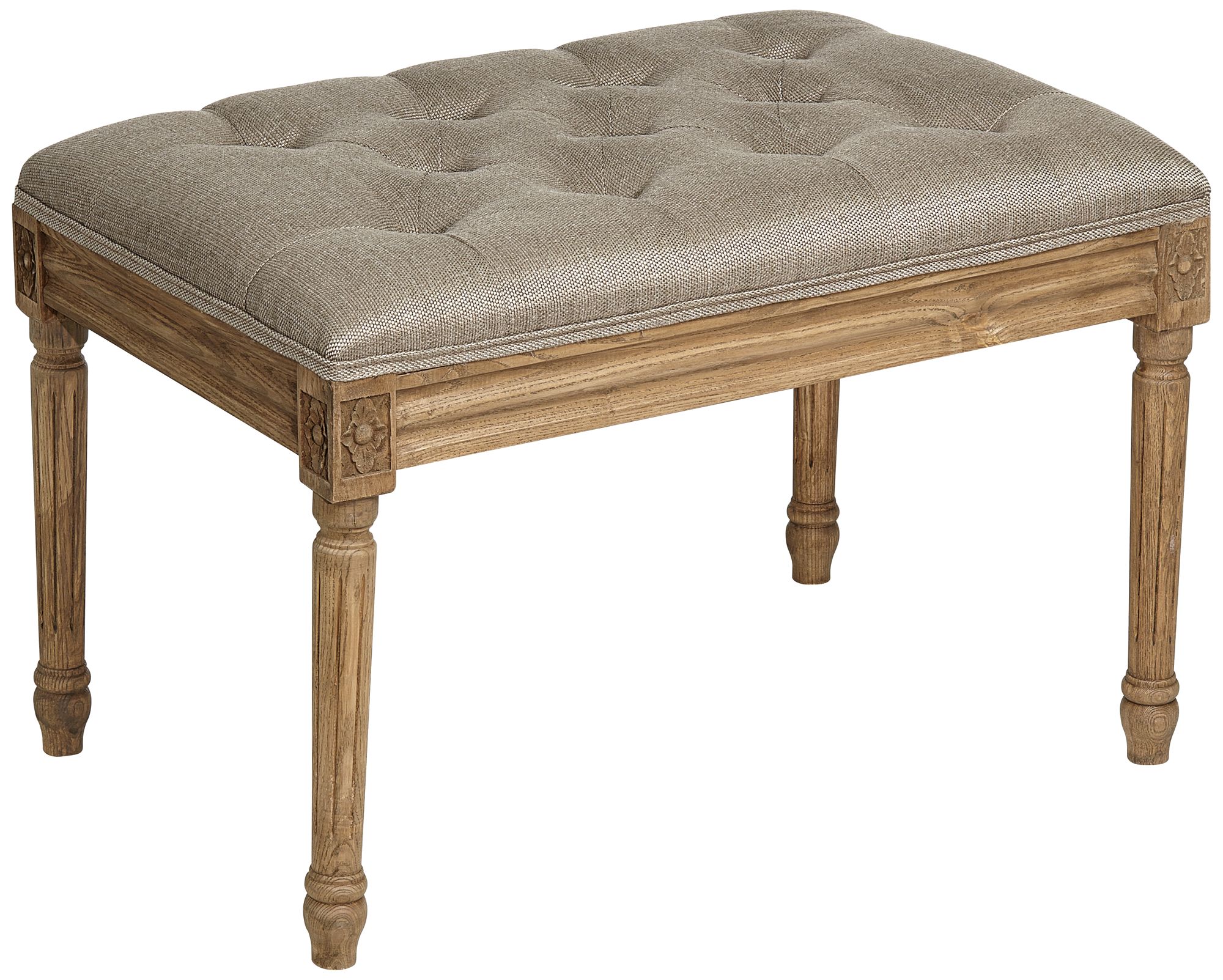 Suffolk Beige Ash Wood Tufted Bench - #3M990 | LampsPlus.com