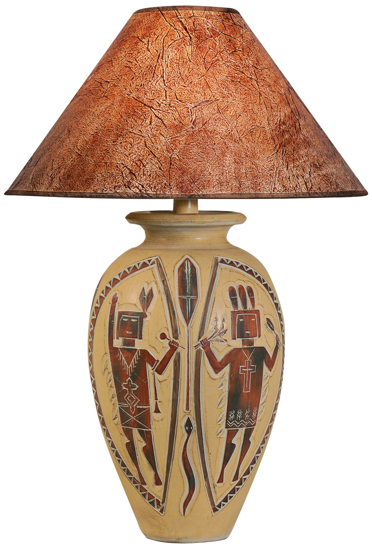 Indian Dance Handcrafted Desert Red Southwest Table Lamp - #3N809 | www