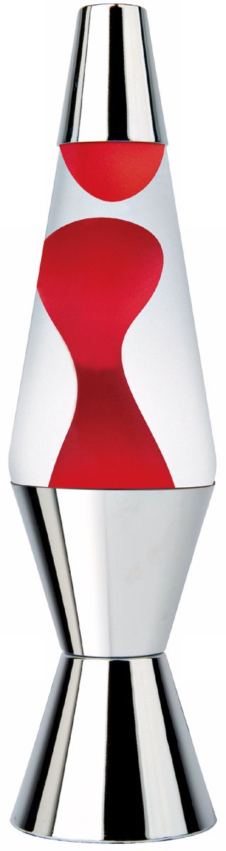 Red and Clear Chrome Base Lava Lamp