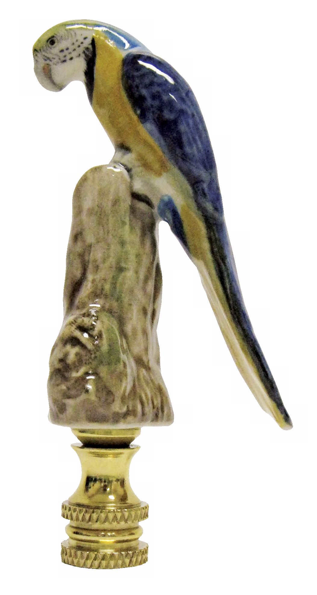 Tropical Parrot Porcelain Finial
