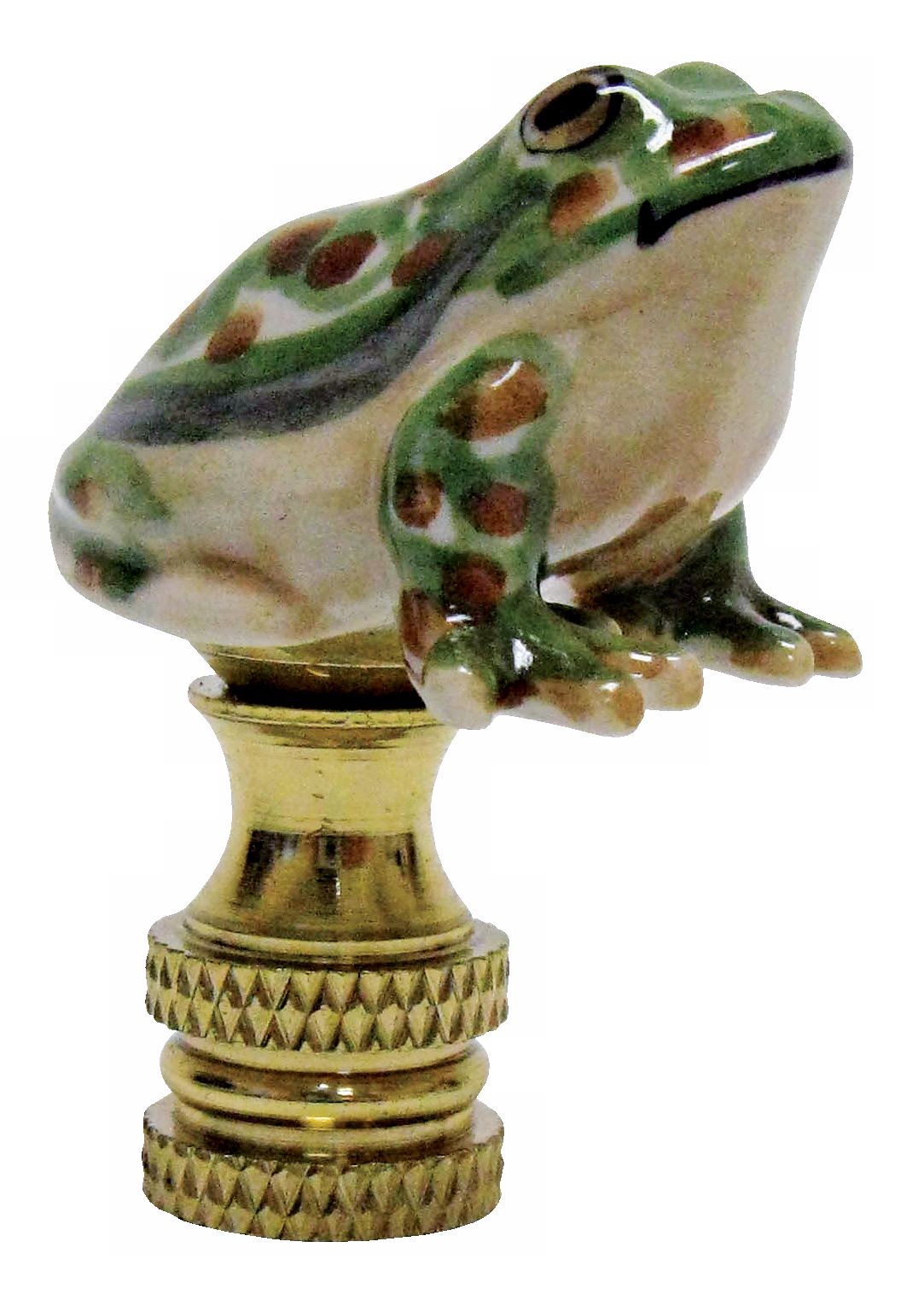 Green Frog Porcelain Finial