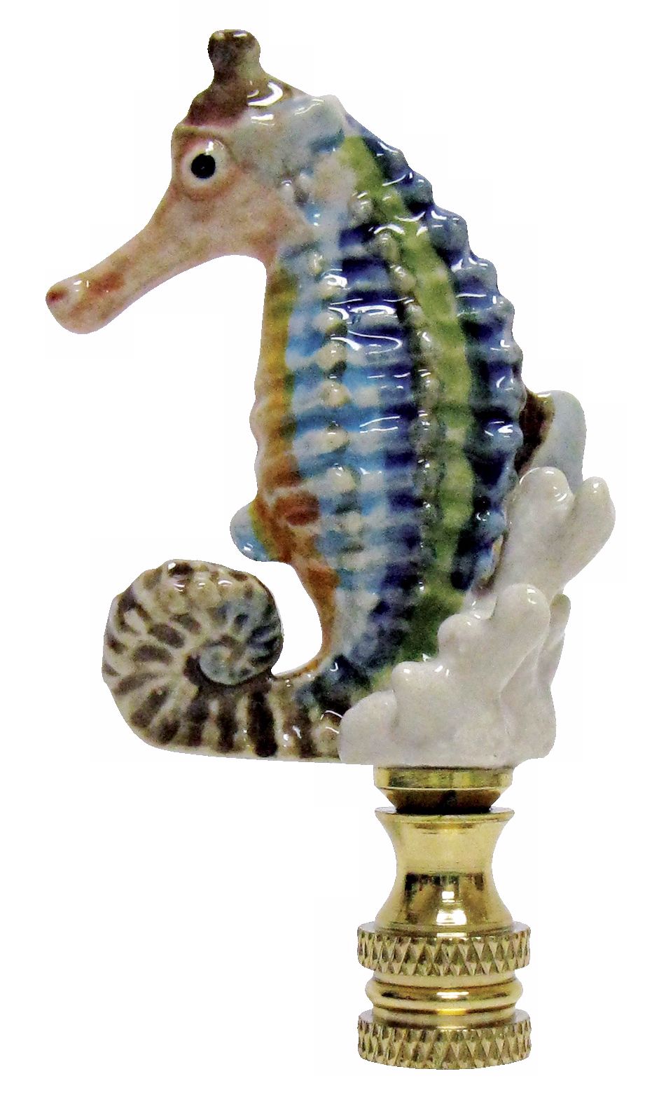 Sea Horse Porcelain Finial