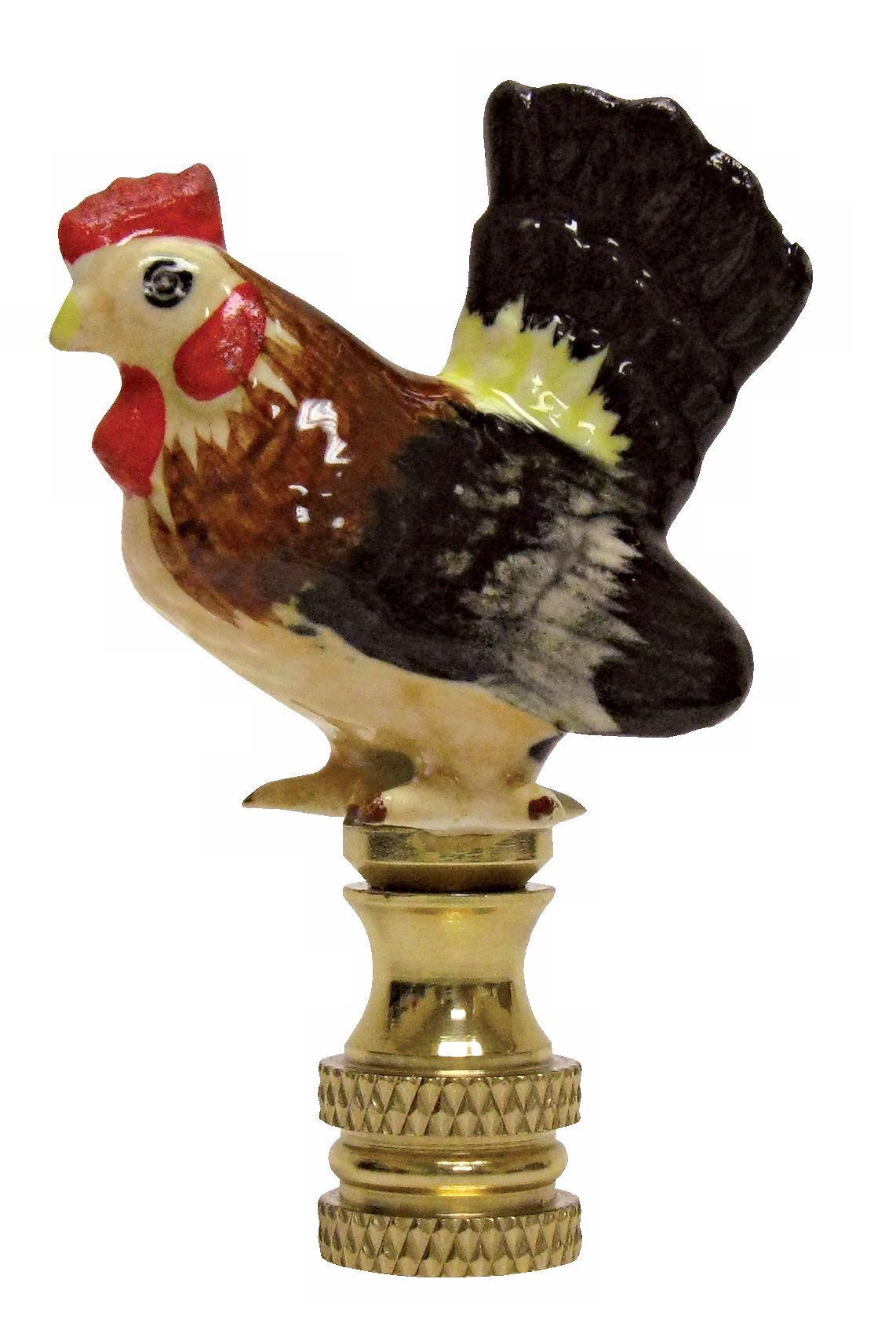French Rooster Porcelain Finial