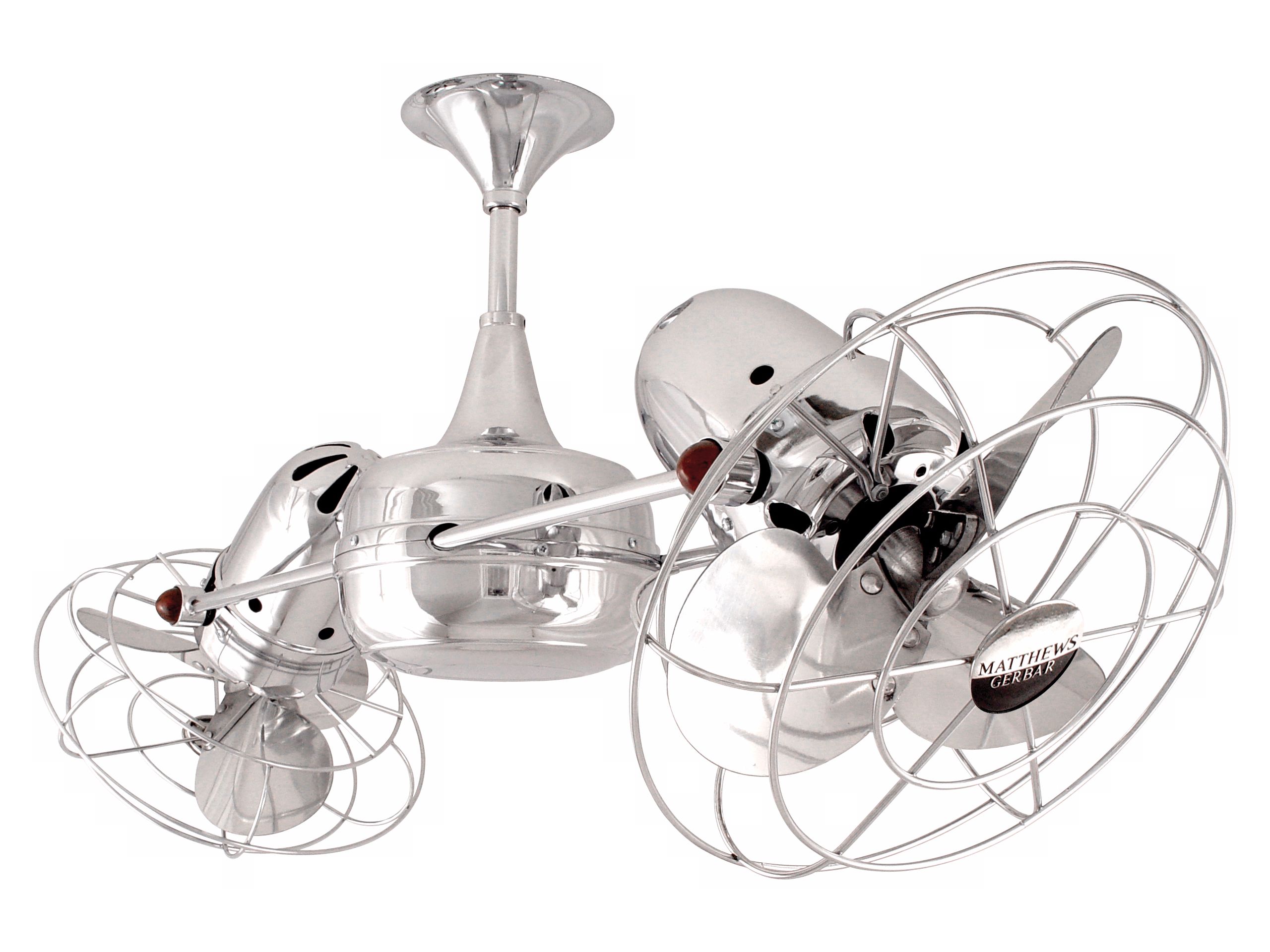 36" Duplo Dinamico Chrome and Metal Blades Ceiling Fan