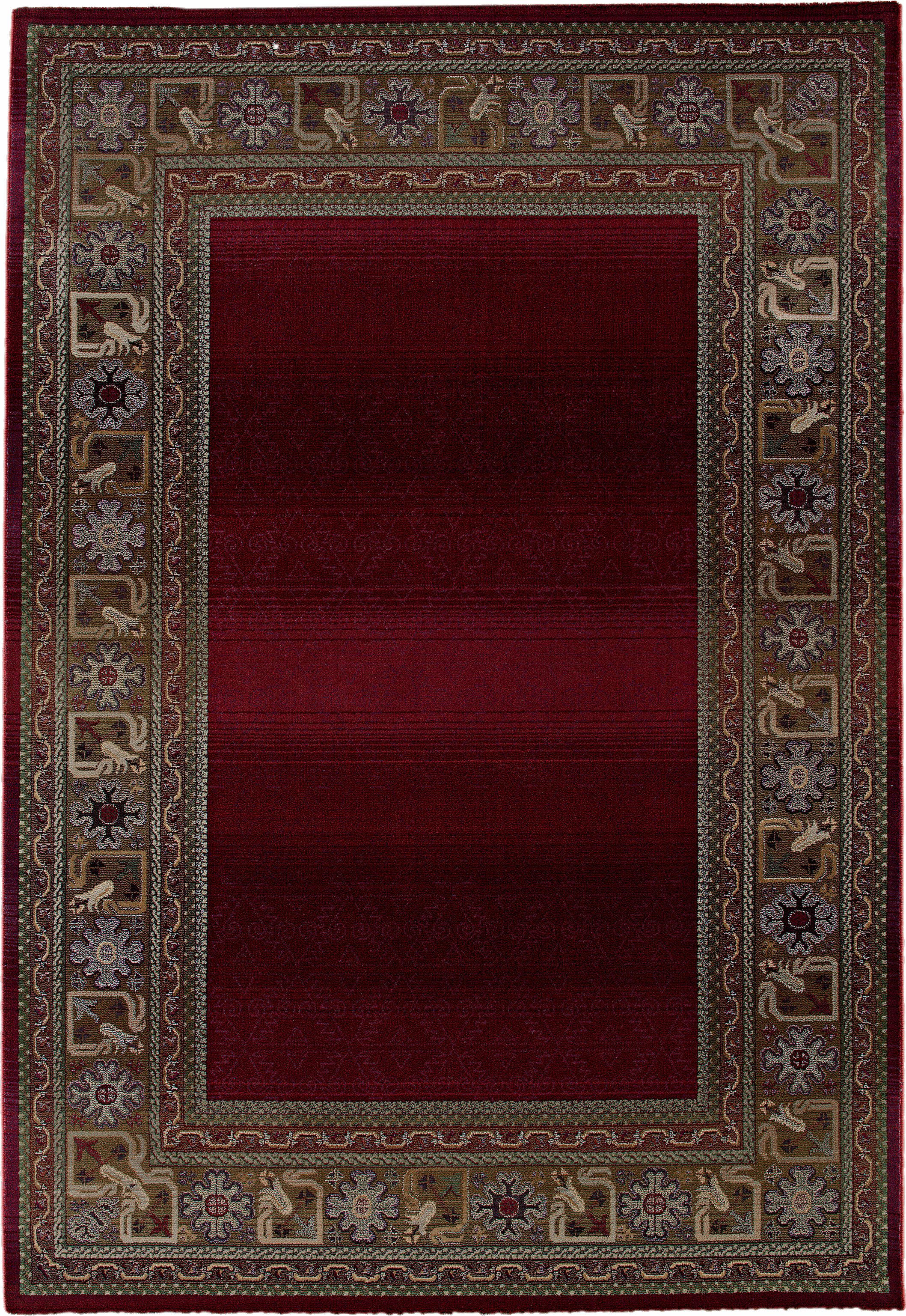 Fall Border Red Area Rug