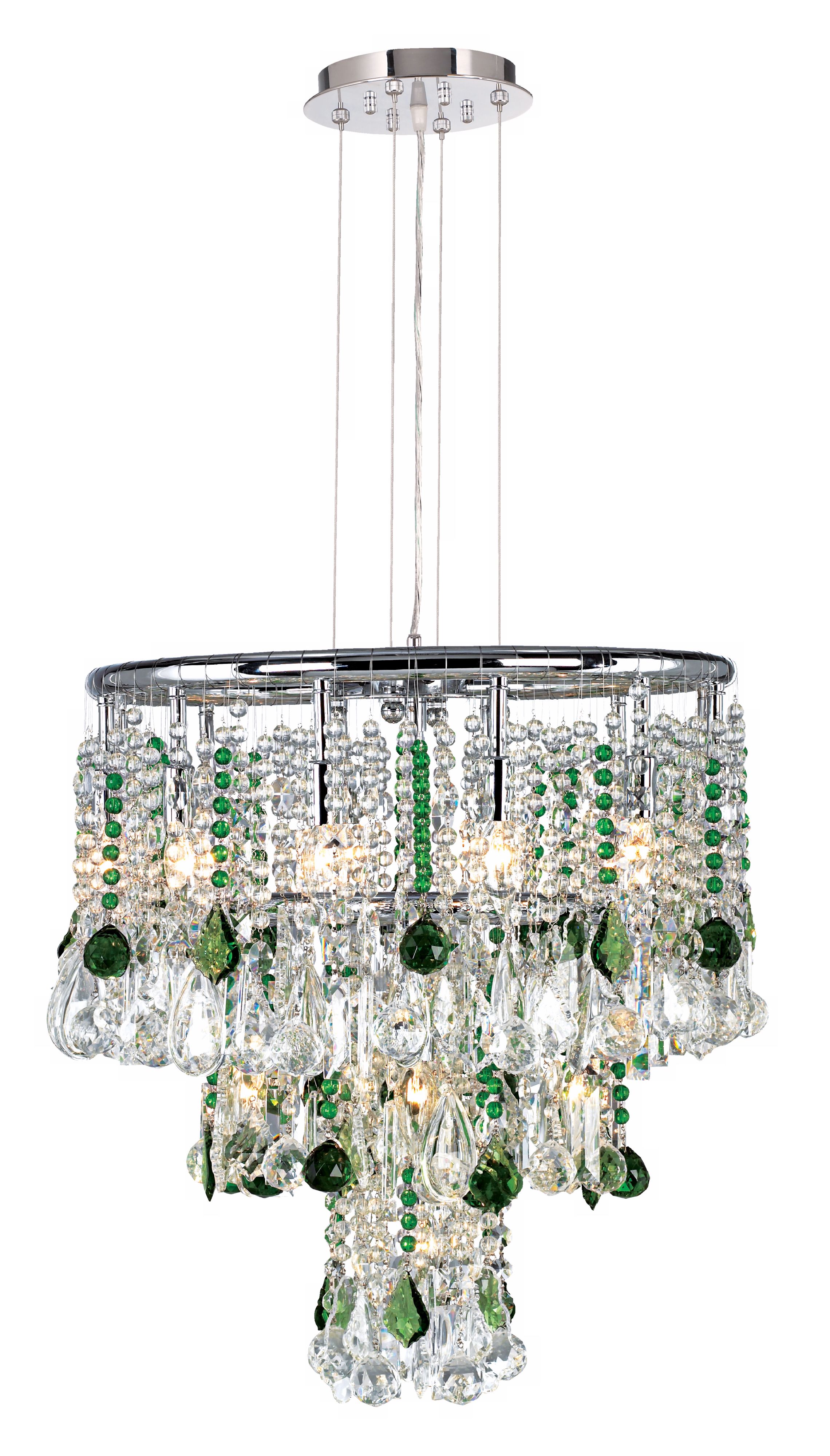 Luminous Clear and Green Crystal Chandelier