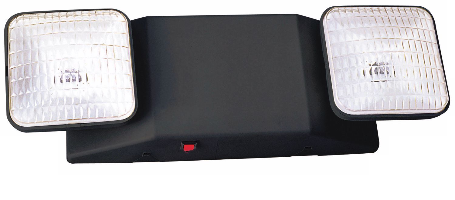 Two Light Damp Location Black Emergency Light