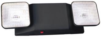 Two Light Damp Location Black Emergency Light 40843