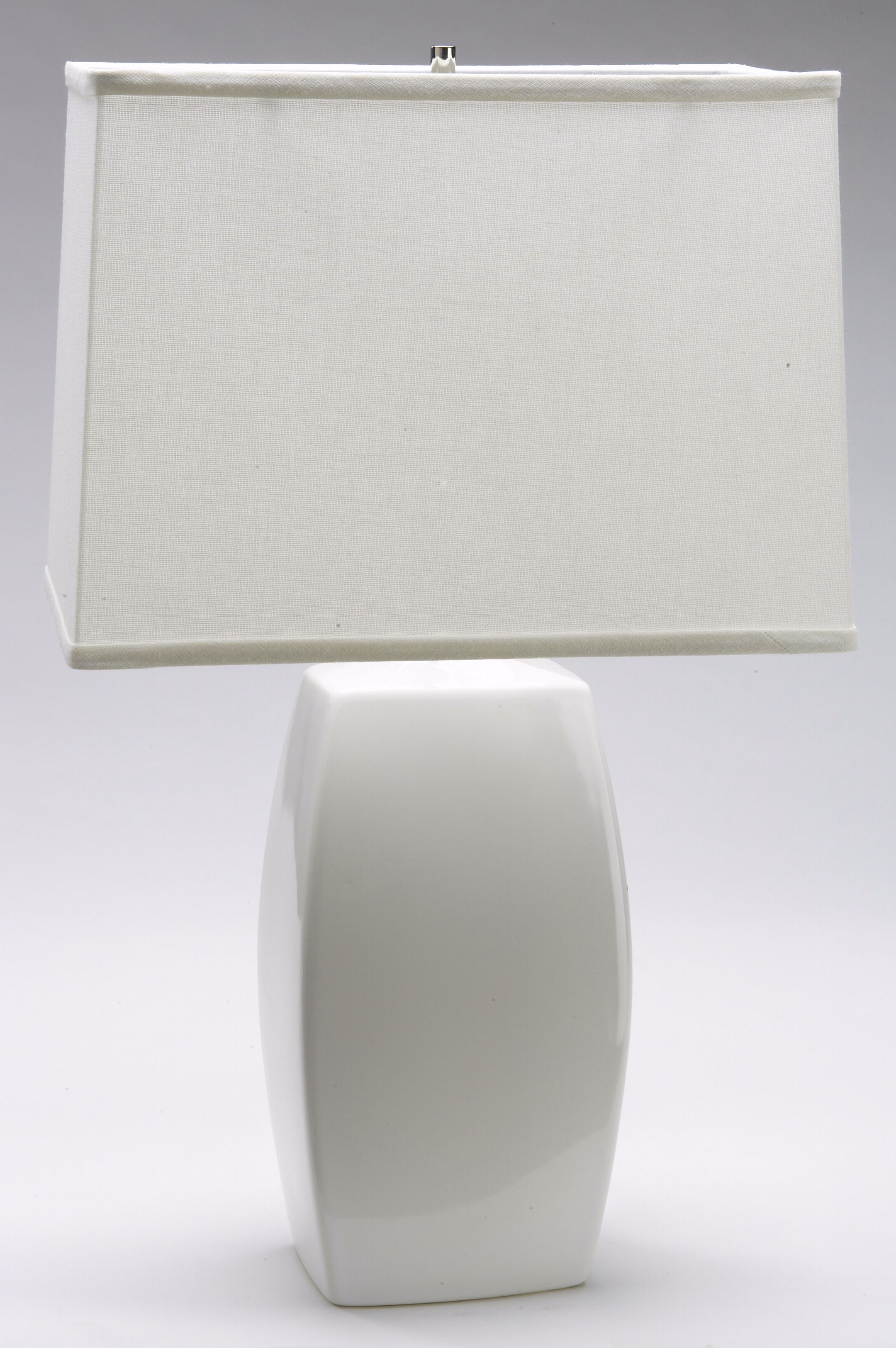 Haeger Potteries White Ceramic Soft Rectangle Table Lamp