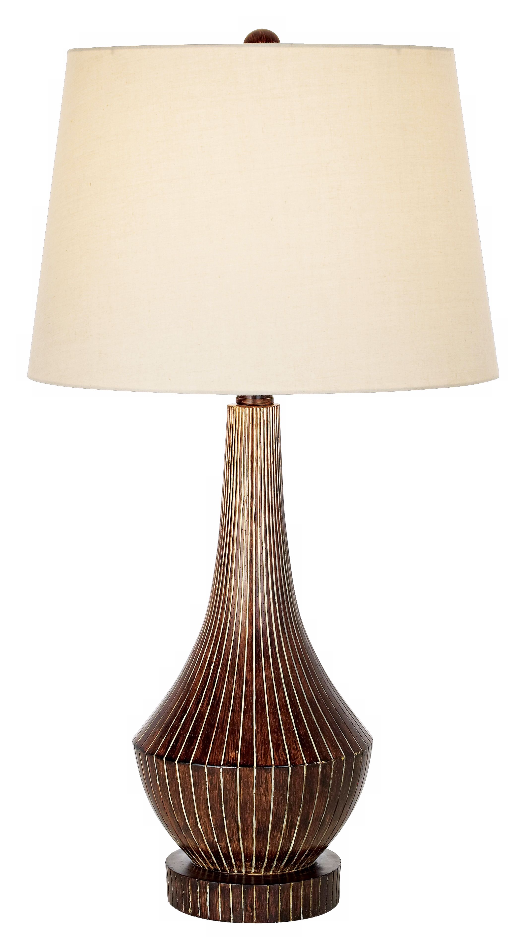 Contemporary Brown Grooved Table Lamp