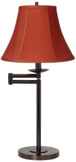 Bronze with Geneva Cinnabar Shade Swing Arm Desk Lamp 41165 52201