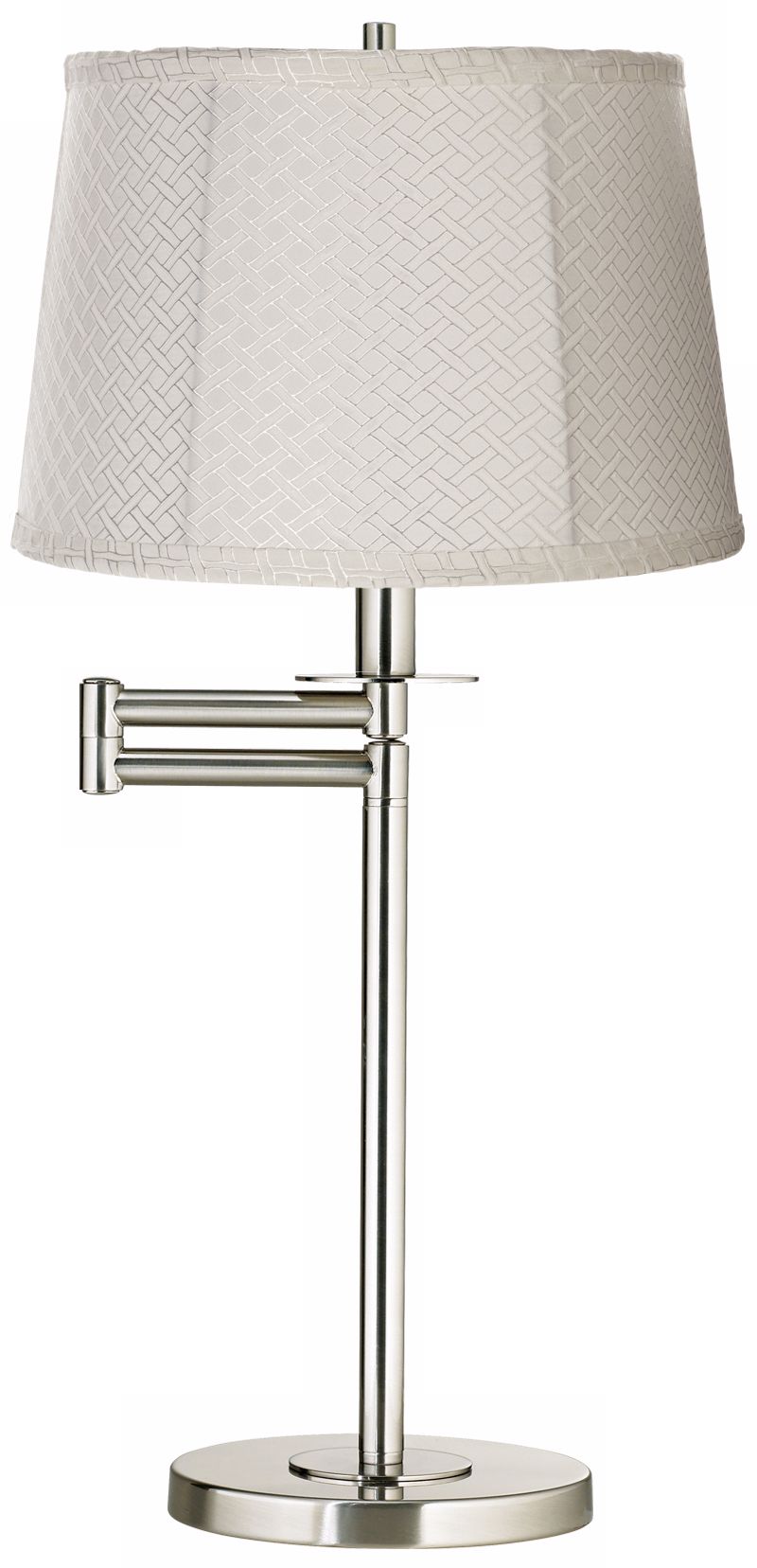 White Lattice Brushed Nickel Swing Arm Desk Lamp