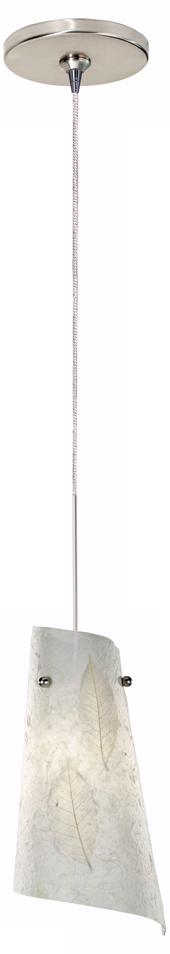 Autumn Wind Paper Shade Satin Nickel Mini Pendant