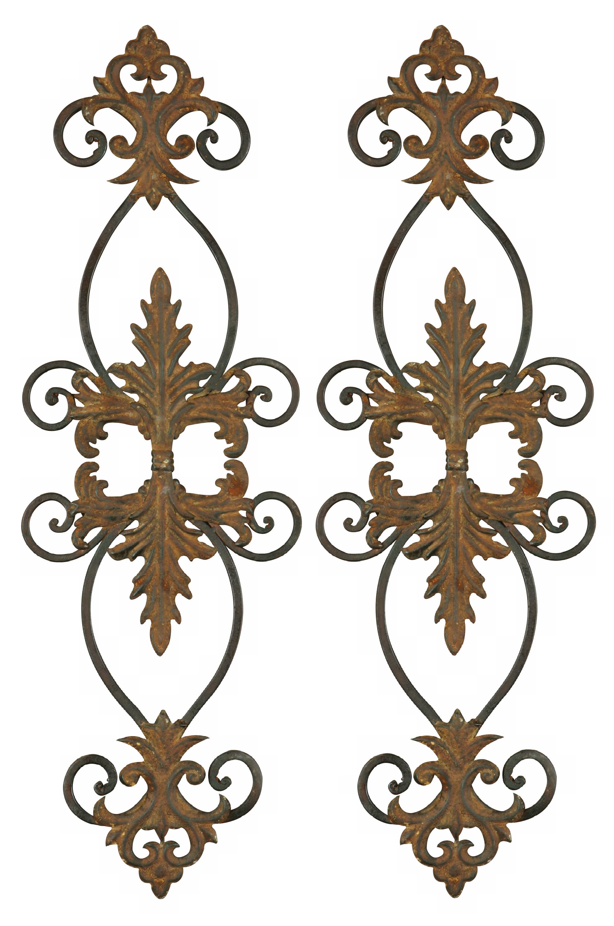 European Scrolls Set of Two Traditional Metal Wall Art