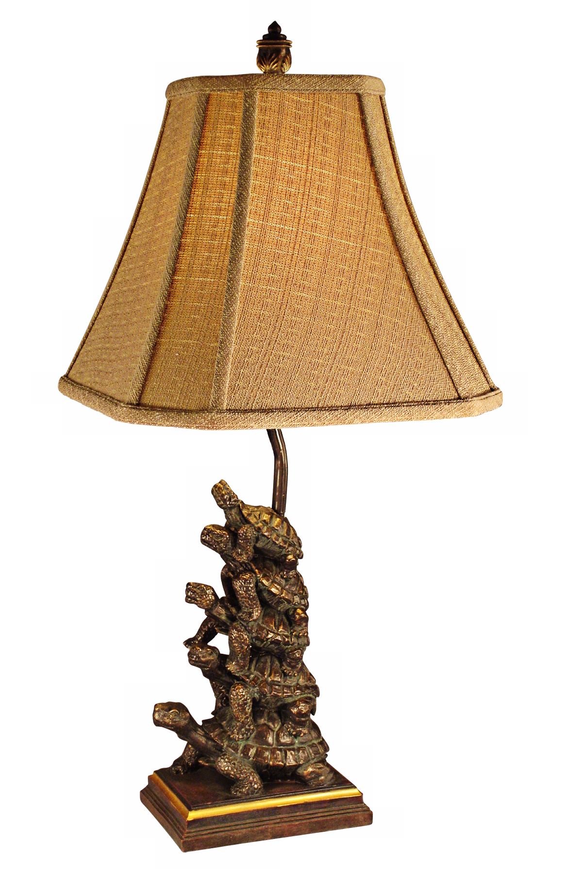 Bronze Finish Turtle Stack Accent  Table Lamp