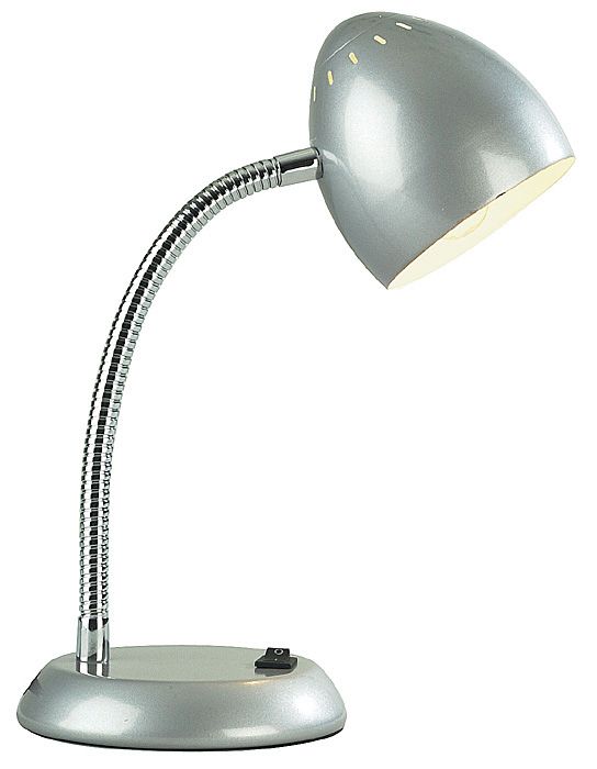 Silver Gooseneck Mini Desk Lamp
