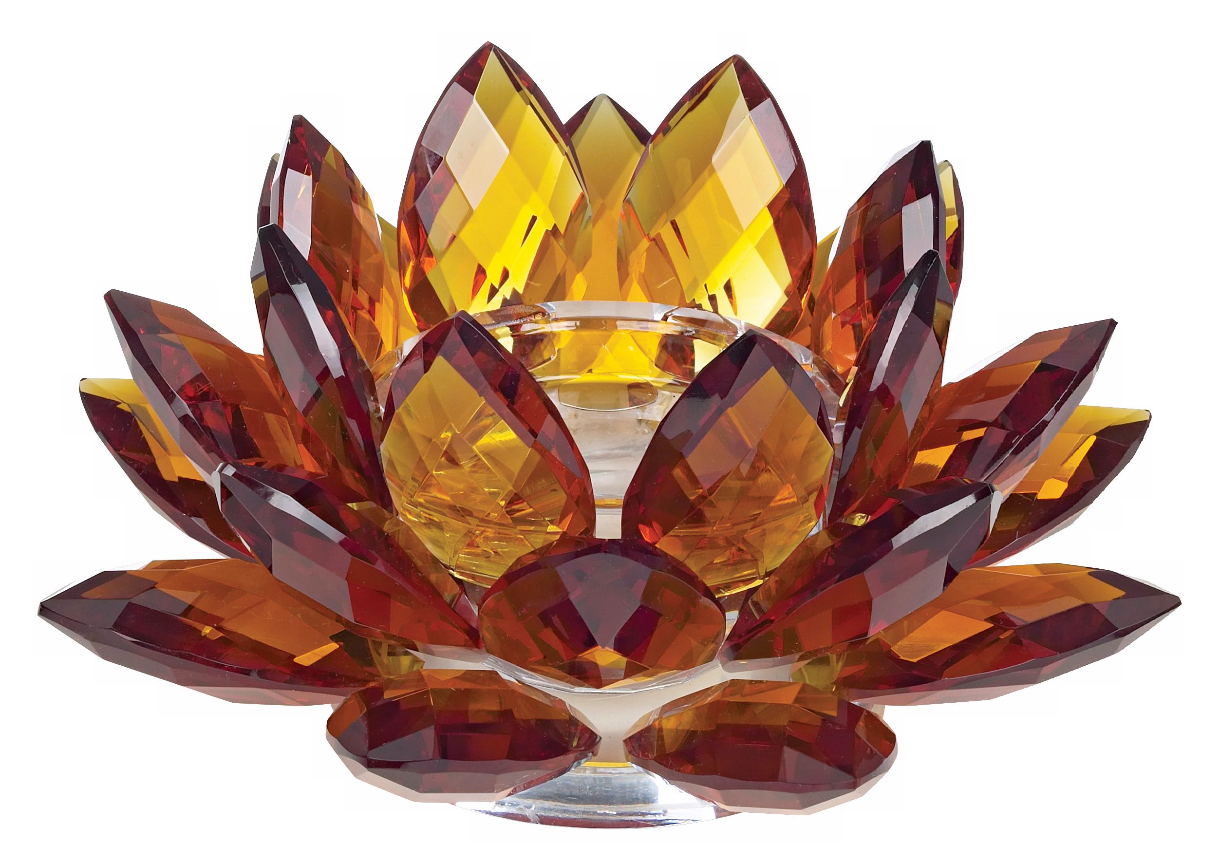 Amber Crystal Lotus Candle Holder