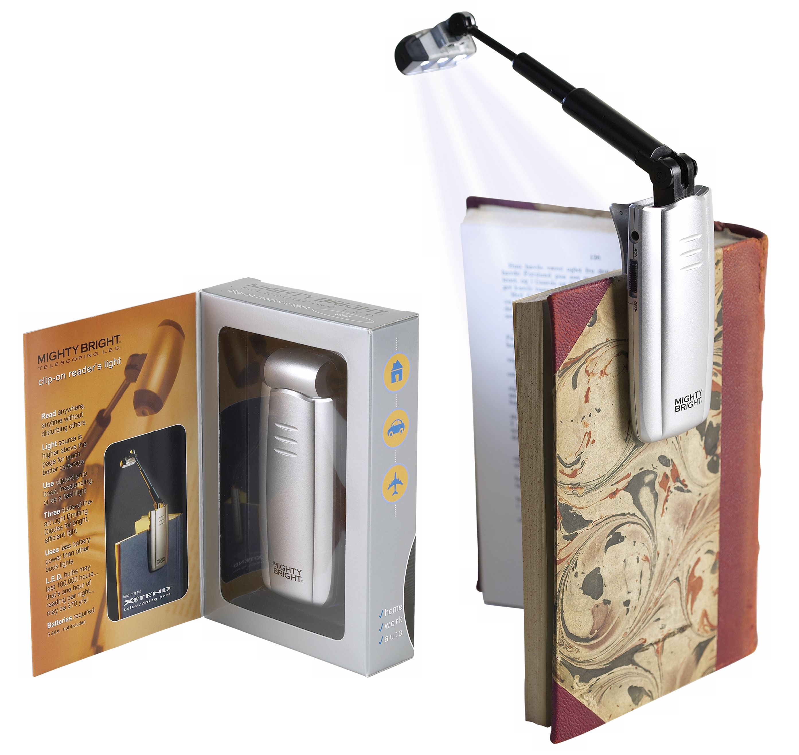 Mighty Bright Telescoping LED Clip on Readers Light 41604