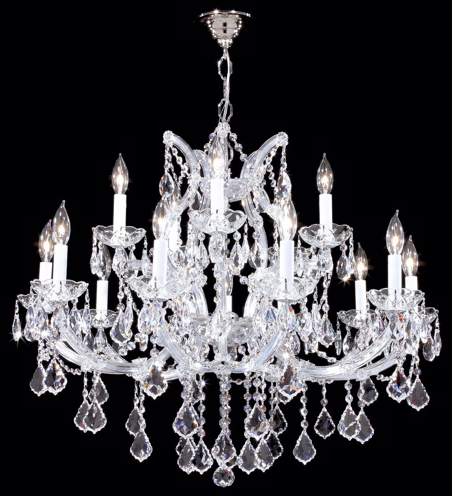 James R. Moder Maria Teresa Silver Sixteen Light Chandelier