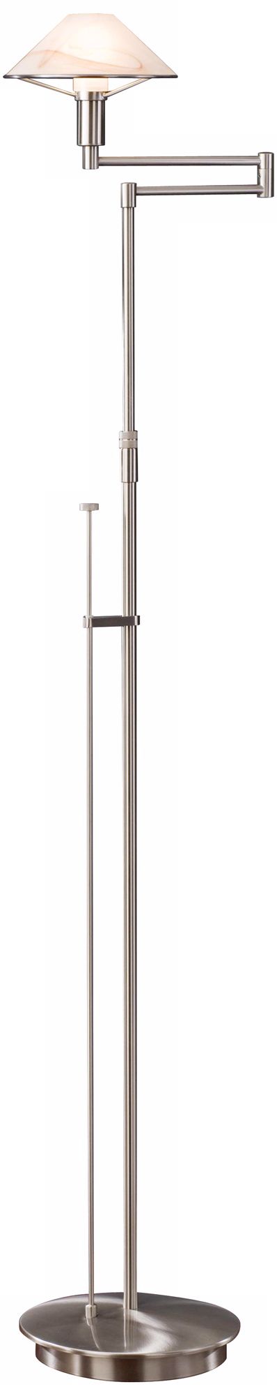 Satin Nickel Brown Alabaster Glass Holtkoetter Floor Lamp