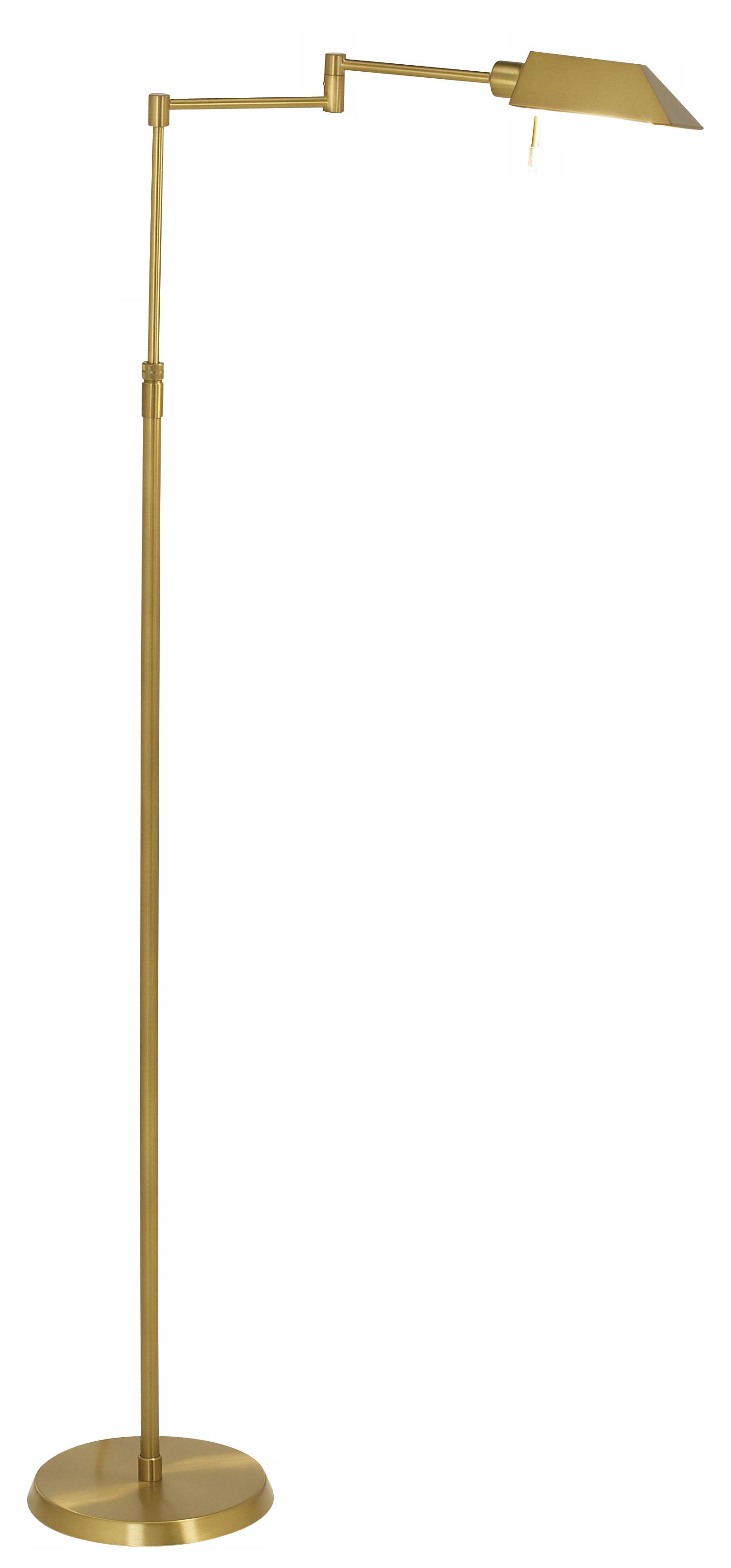 Holtkoetter Antique Brass Halogen Swing Arm Floor Lamp