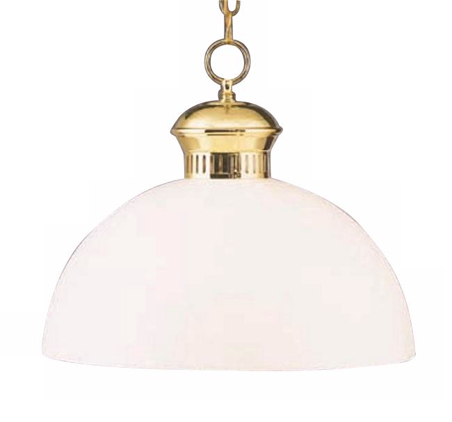 Polished Brass Finish With White Shade 16" Wide Pendant