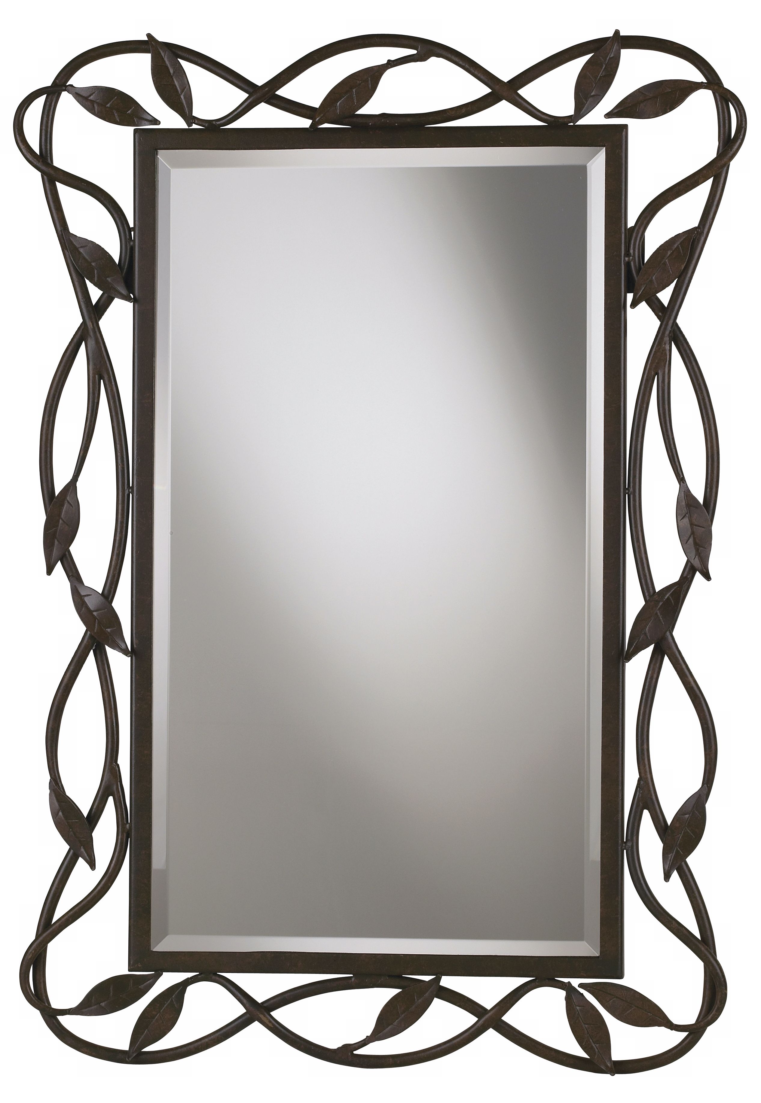 Vine and Leaves Wrought Iron Wall Mirror