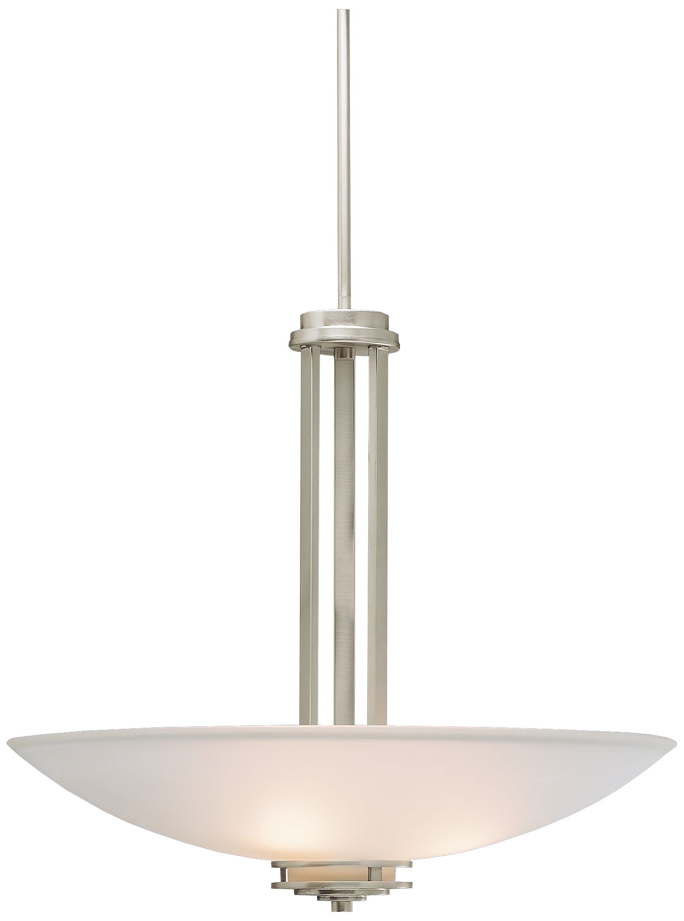 Hendrik Nickel Etched Glass 24" Wide Chandelier