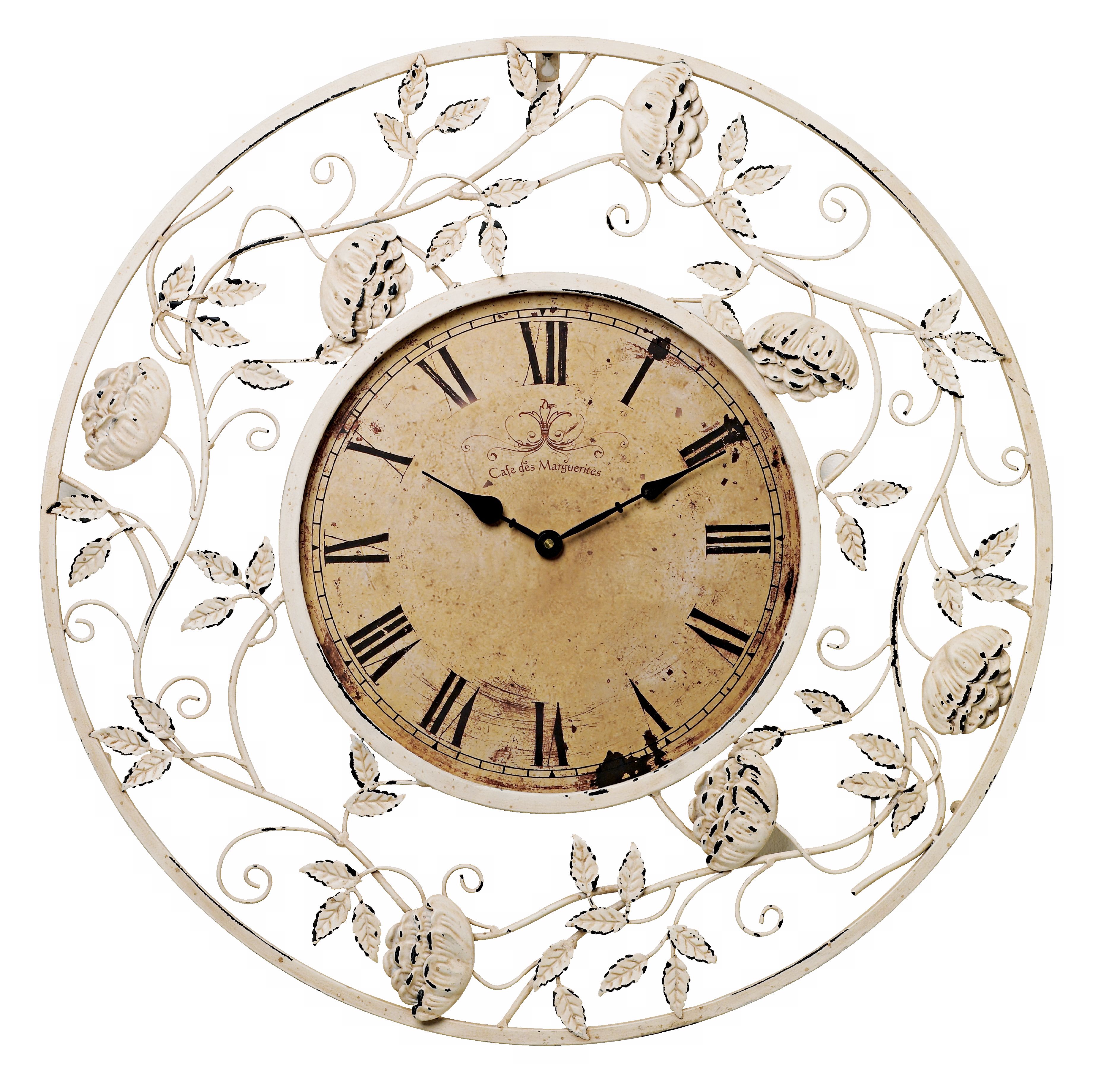 Cafe des Marguerites White Wall Clock