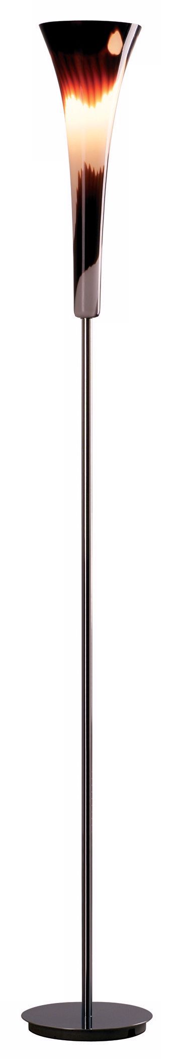 Chocolate Swirl Glass Torchiere Style Floor Lamp