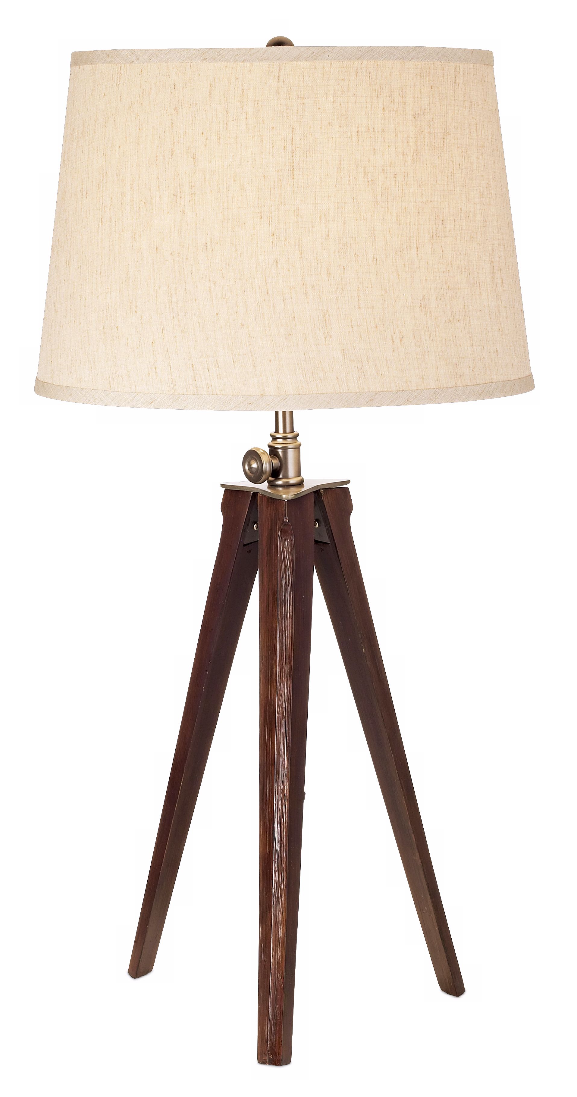 Surveyor Tripod Dark Walnut Finish Table Lamp
