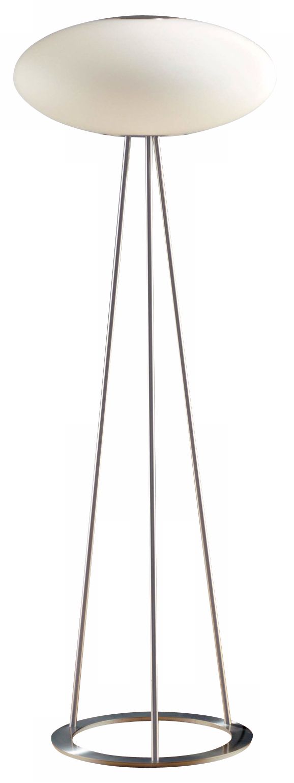 Holtkoetter Satin White and Satin Nickel Tripod Floor Lamp