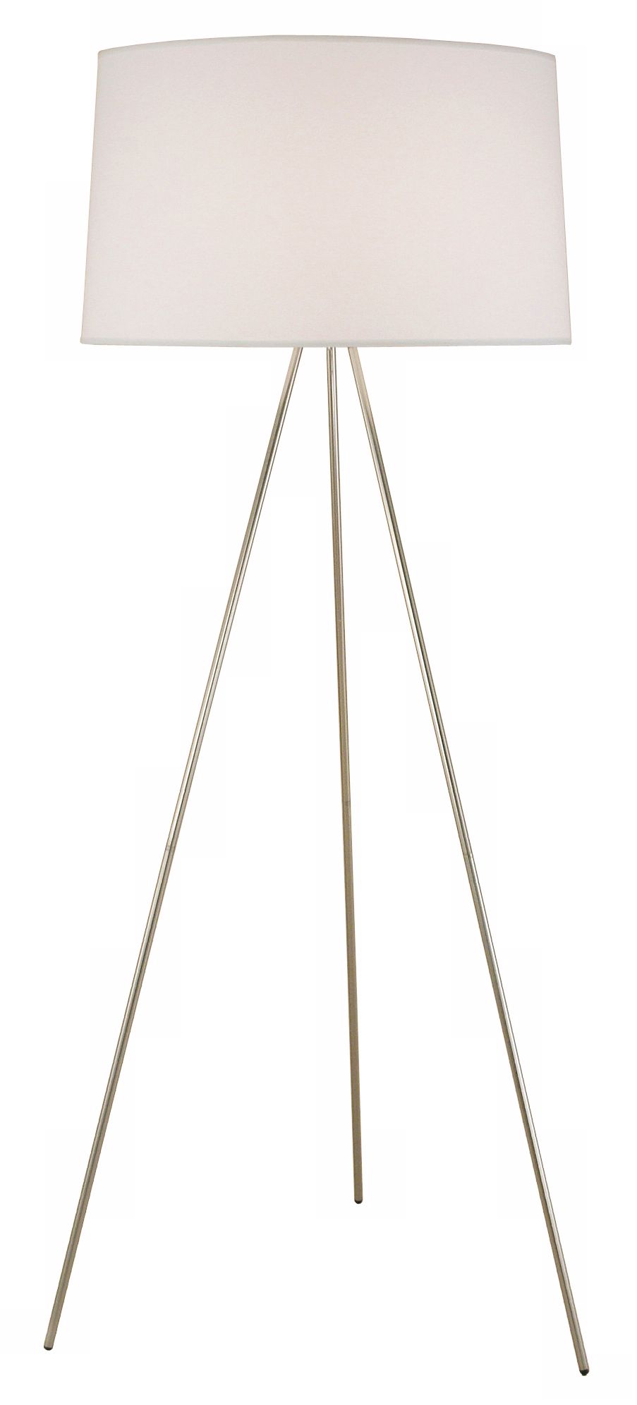 Lights Up! Brushed Nickel White LinenTripod Floor Lamp