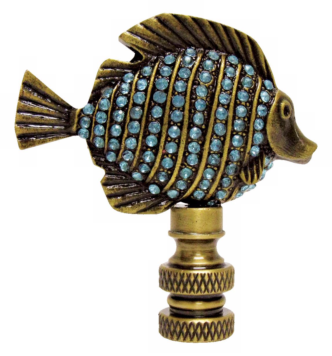 Tropical Fish Blue Glass Finial