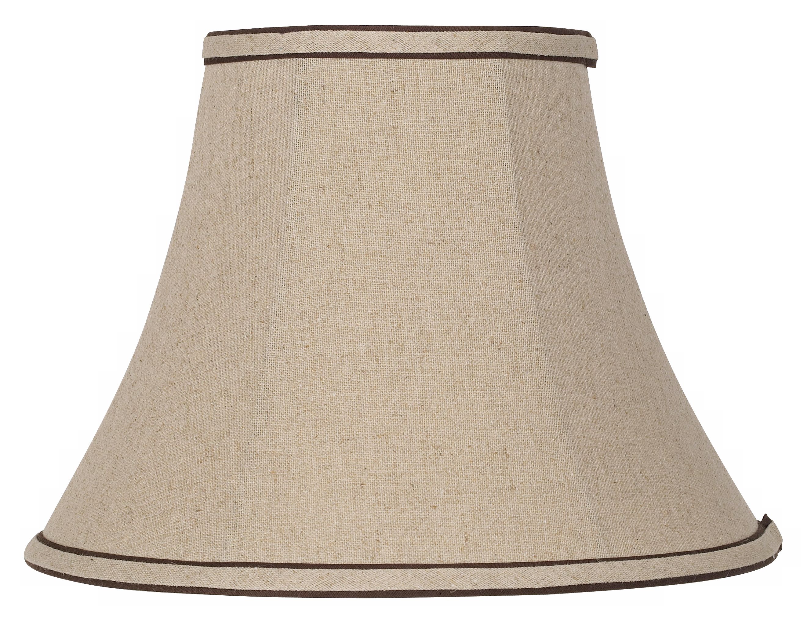 Springcrest8482 Brown Trim Linen Bell Shade 6x12x9 Spider 44321