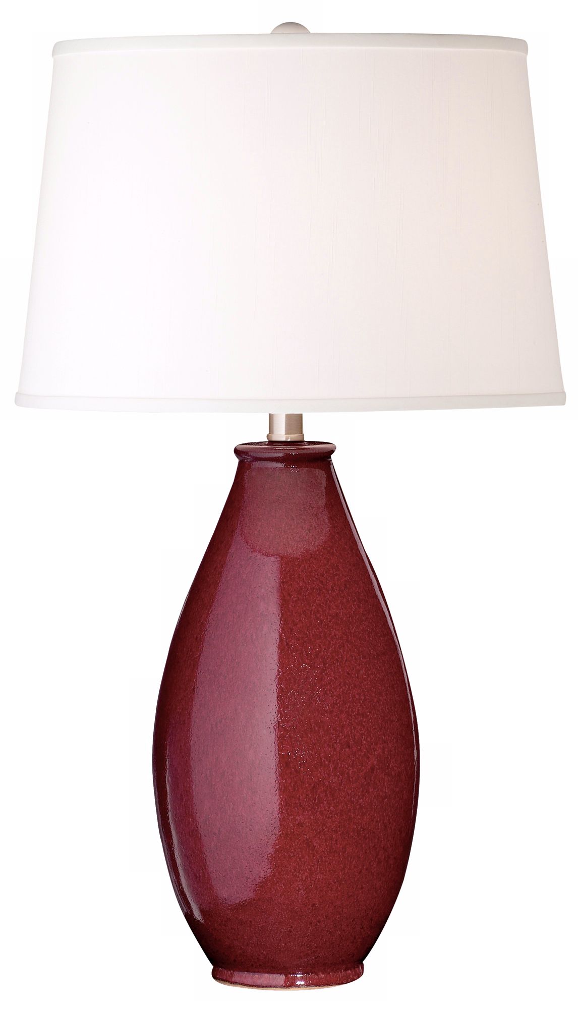 Mottled Deep Red Ginger Jar Table Lamp