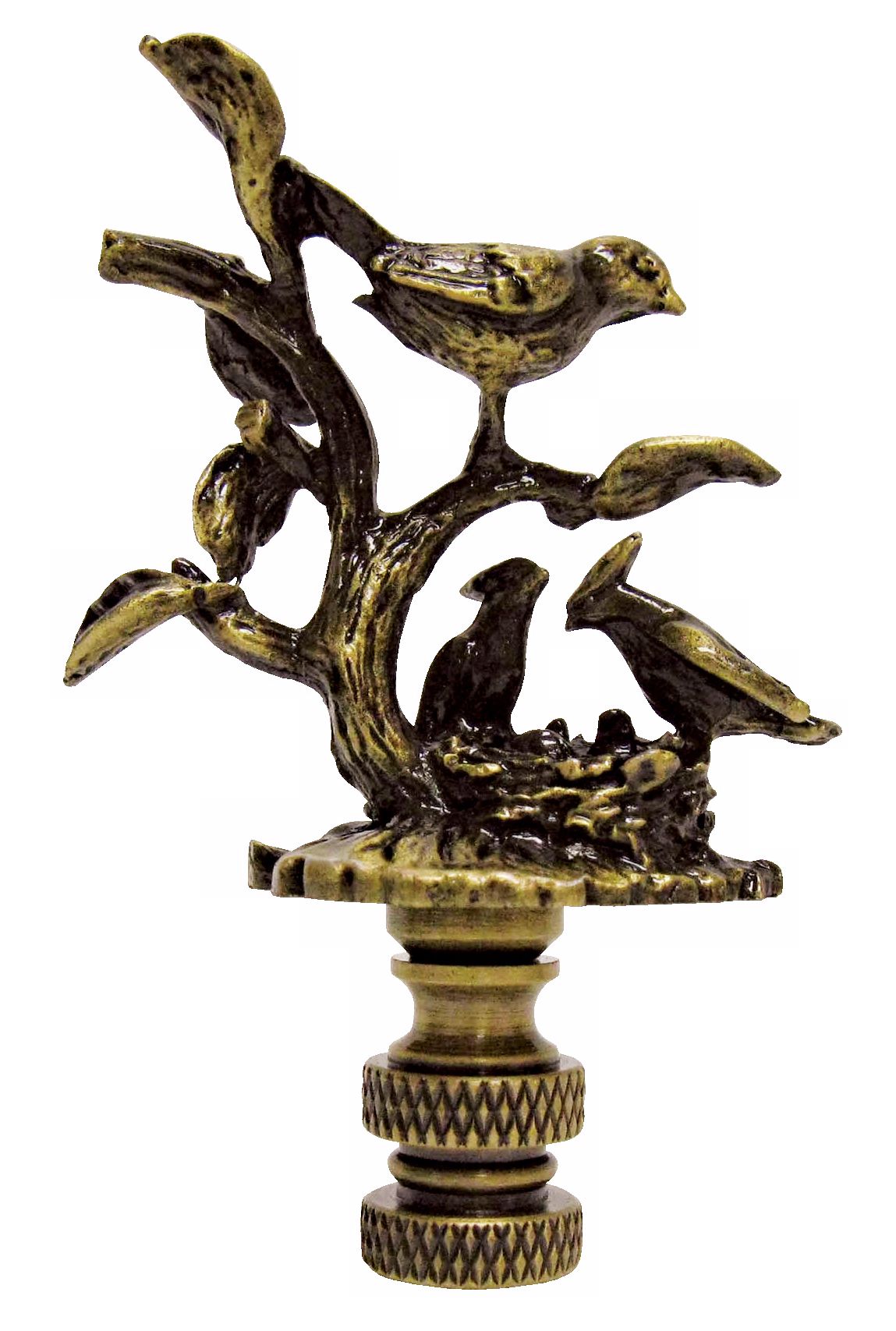 Birds on Nest Antique Metal Finial