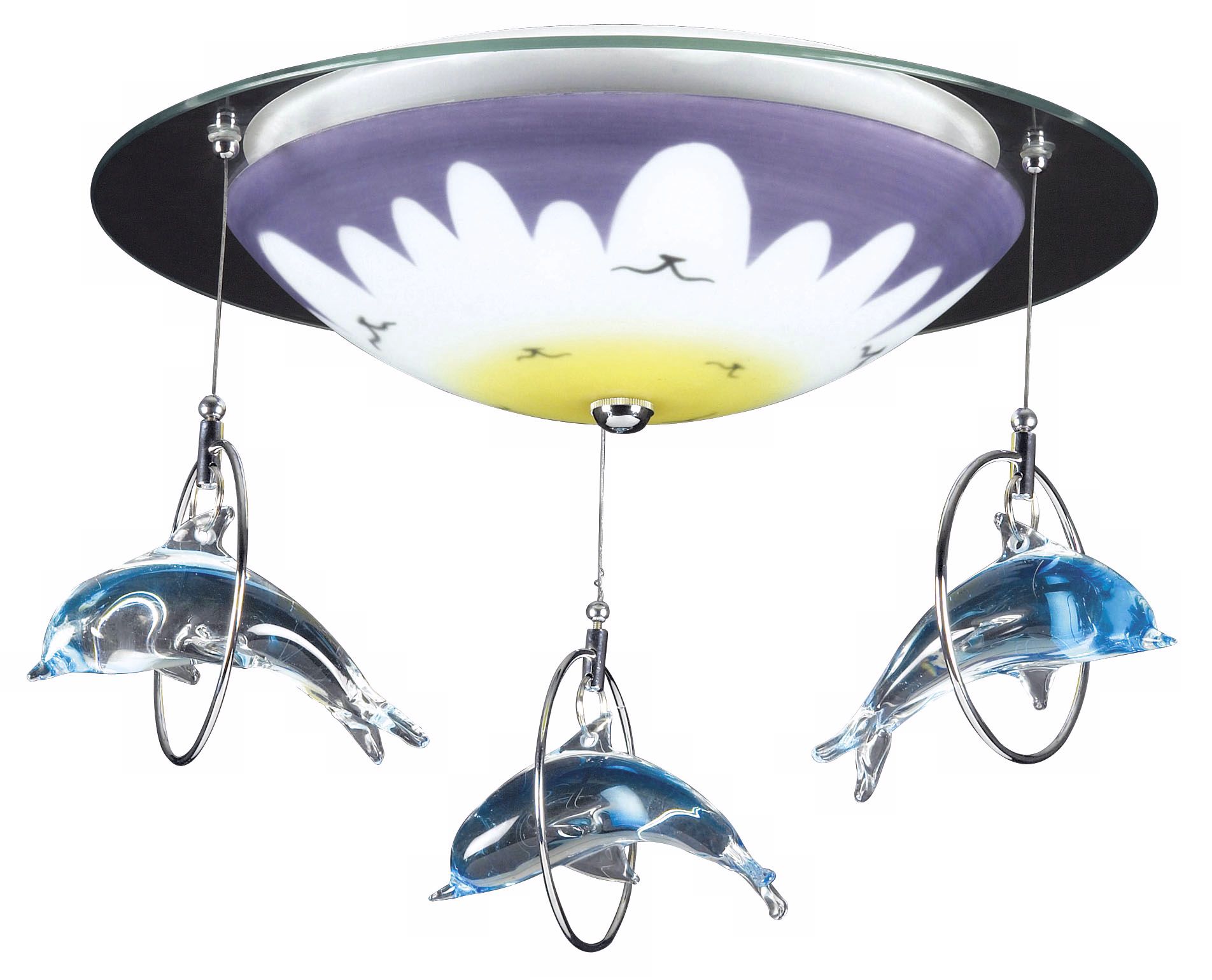 Dolphin Splash 16" Wide Ceiling Light Fixture