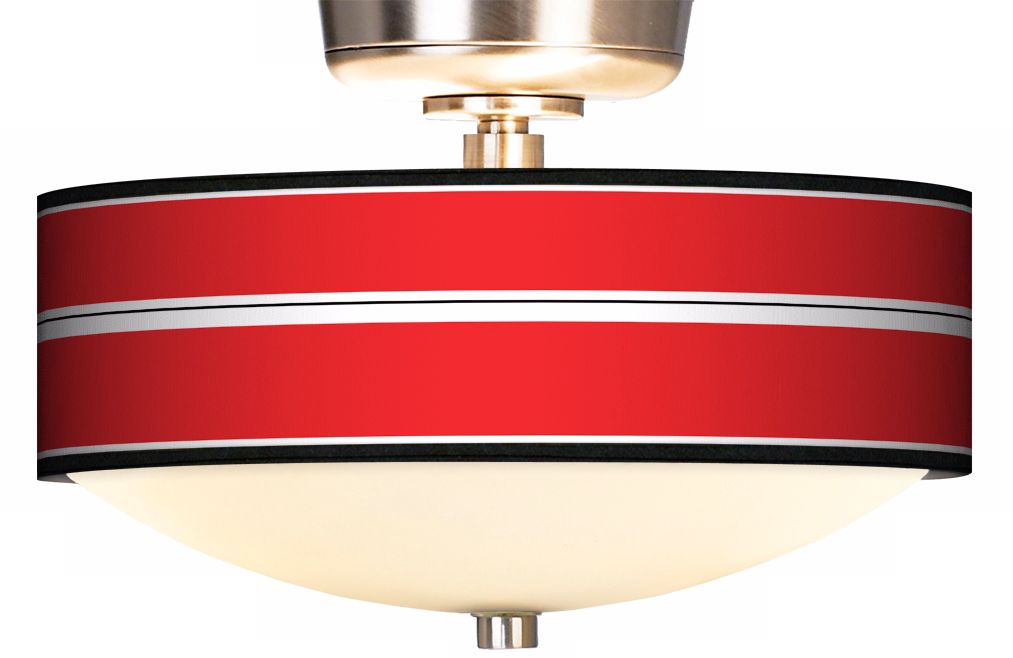 Red Stripes Giclee Energy Saver Brushed Steel Fan Light Kit
