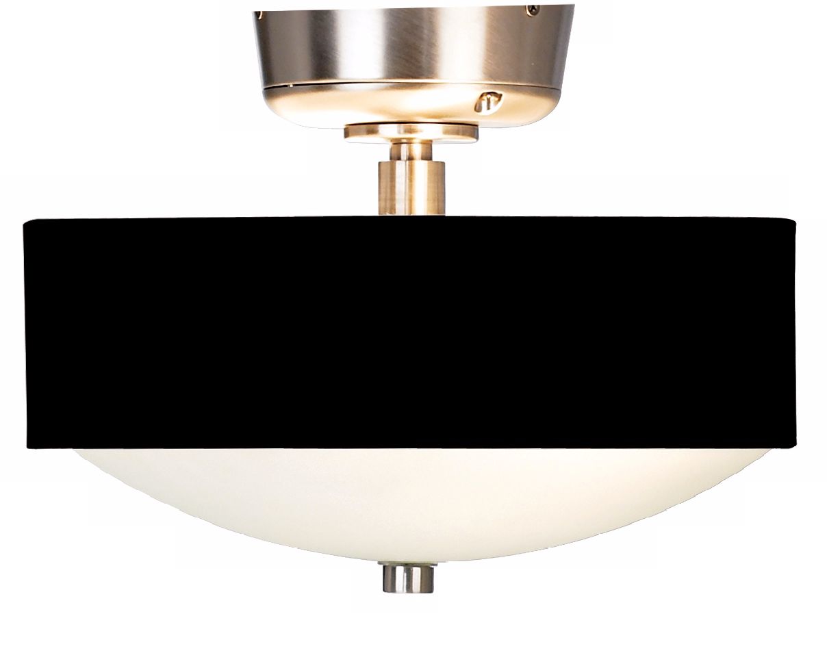 Black Canvas Energy Saver Brushed Steel Fan Light Kit