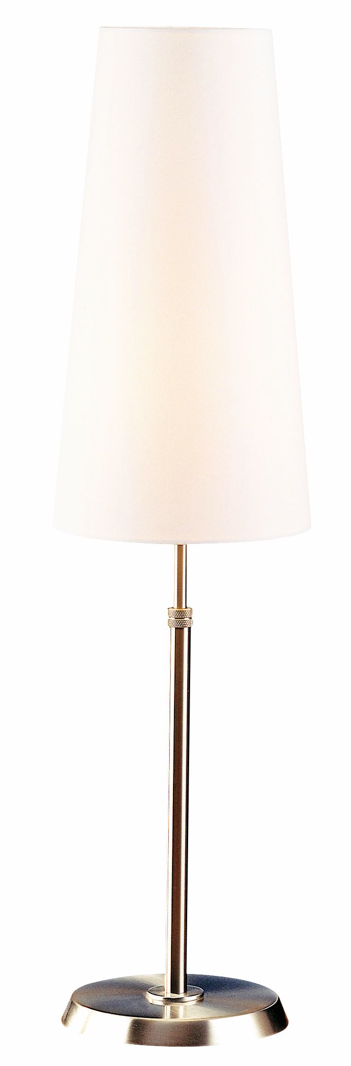 Holtkoetter Satin Nickel Lamp with Slim Satin White Shade