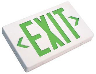 White with Green AC Only LED Exit Sign 45387