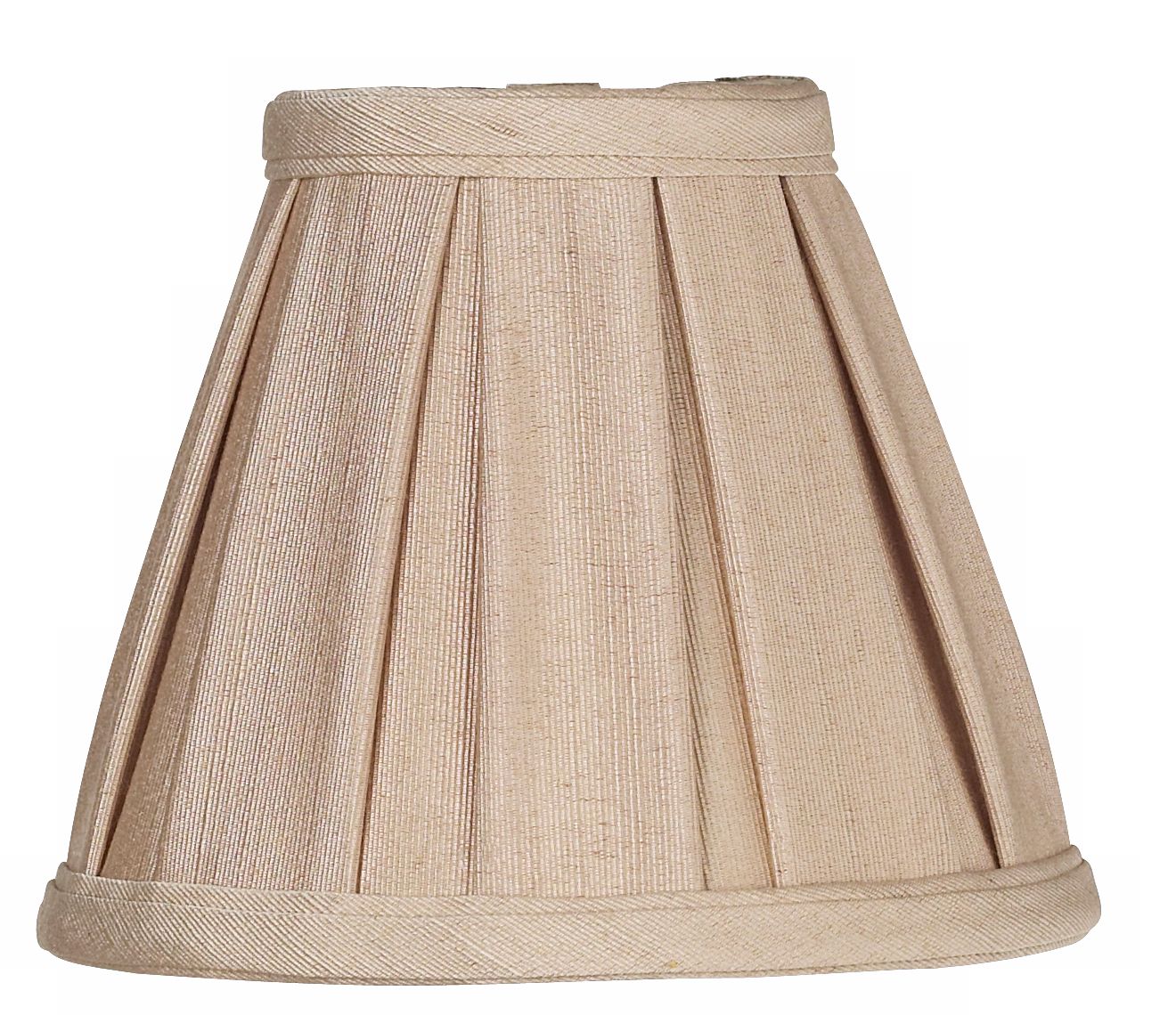 Beige Box Pleated Clip Shade 3x6x5 (Clip-On)
